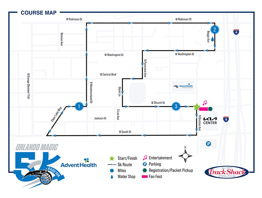 Orlando Magic 5K course map
