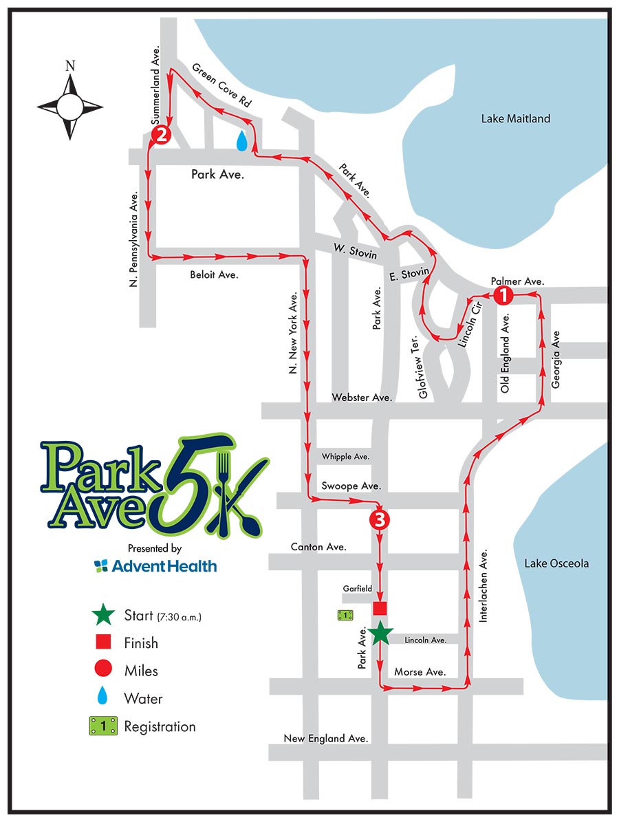 Park Ave course map