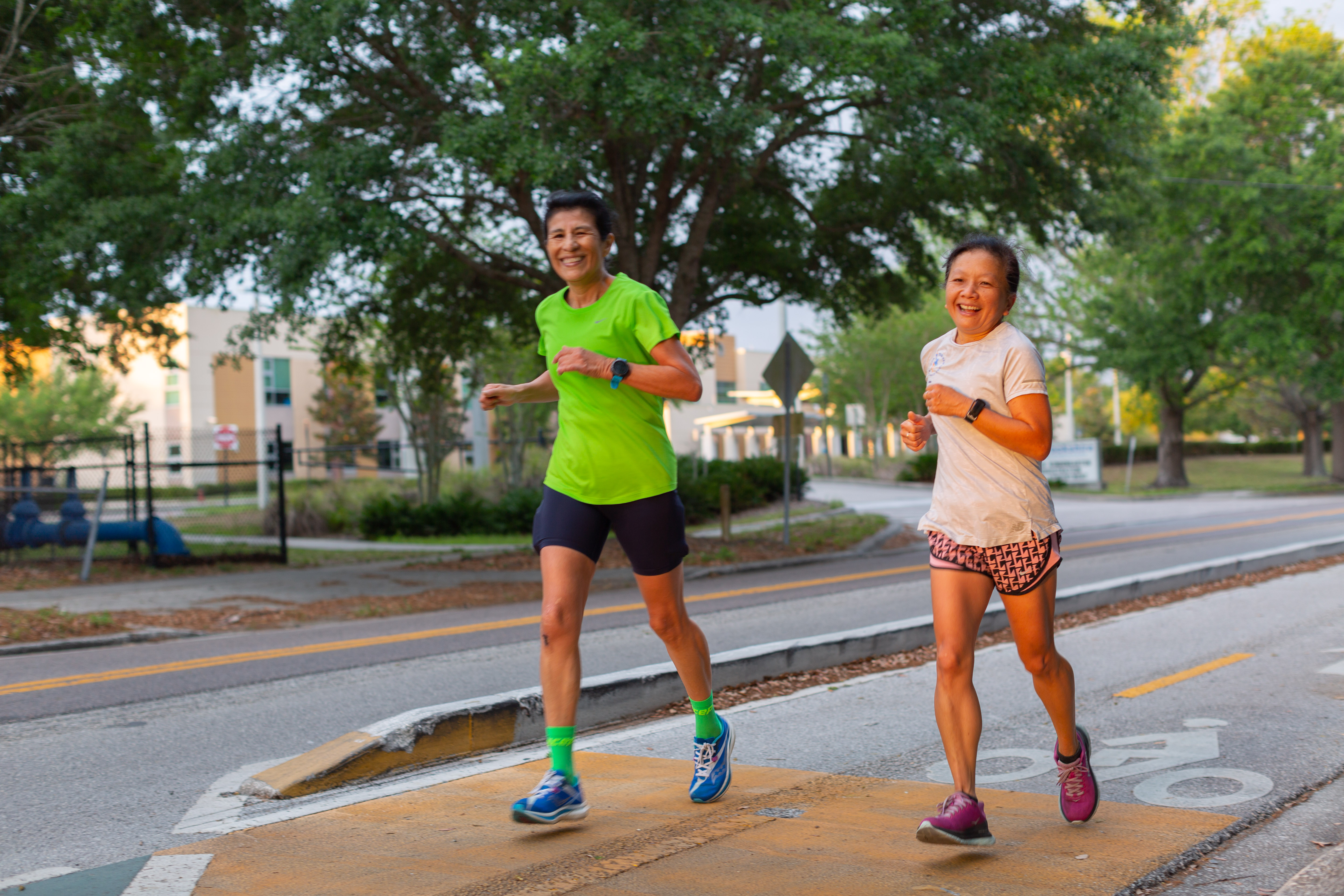 Two people on a training run
